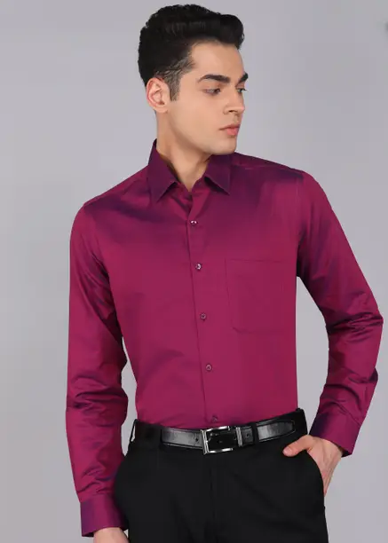 Men Regular Fit Self Design Formal Shirt